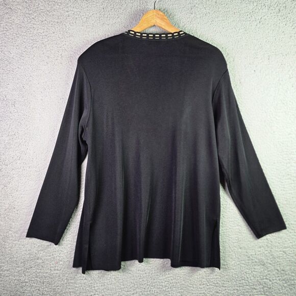 Howard Wolf Escape Cardigan XL Black VTG Metallic Trim Removable Shoulder Pads - Picture 2 of 16